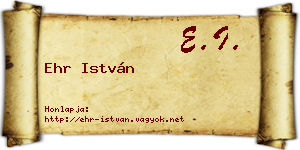 Ehr István névjegykártya
