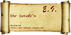 Ehr István névjegykártya